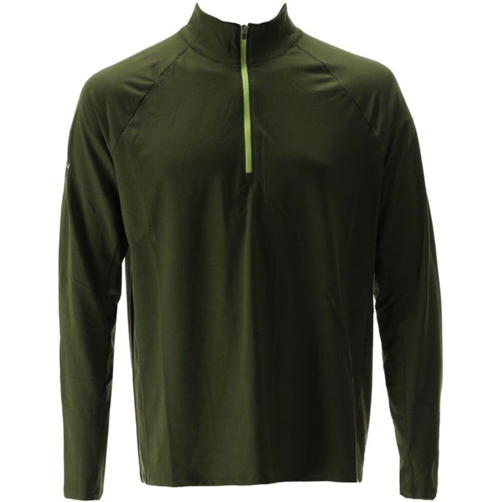 Nathan Mens Tempo Quarter Zip  T-Shirt / Forest Green Melange